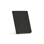 A5 hard-cover notebook in recycled faux leather with two pockets black colour second view