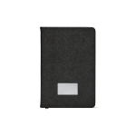 A5 hard-cover notebook in recycled faux leather with two pockets black colour third view
