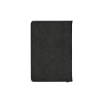 A5 hard-cover notebook in recycled faux leather with two pockets black colour rear view