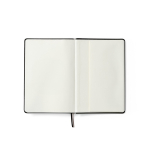 A5 hard-cover notebook in recycled faux leather with two pockets black colour second detail view