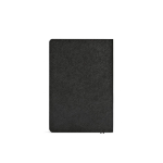 A5 notebook with flexible eco synthetic leather cover and dotted pages black colour rear view