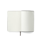 A5 notebook with flexible eco synthetic leather cover and dotted pages black colour third front view