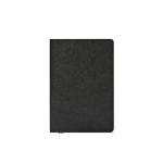 A5 notebook with flexible eco synthetic leather cover and dotted pages black colour front view