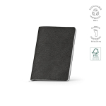 A5 notebook with flexible eco synthetic leather cover and dotted pages black colour