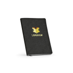 A5 notebook with flexible eco synthetic leather cover and dotted pages black colour