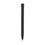 Recycled aluminium pen with magnetic push button and black ink black colour rear view