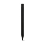 Recycled aluminium pen with magnetic push button and black ink black colour front view