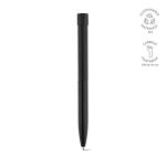 Recycled aluminium pen with magnetic push button and black ink black colour