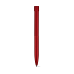 Recycled aluminium pen with magnetic push button and black ink red colour front view