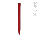 Recycled aluminium pen with magnetic push button and black ink red colour