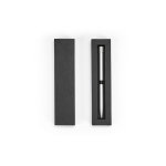 Recycled aluminium pen with magnetic push button and black ink silver colour third view