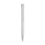 Recycled aluminium pen with magnetic push button and black ink silver colour front view