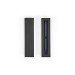 Recycled aluminium pen with magnetic push button and black ink navy-blue colour third view