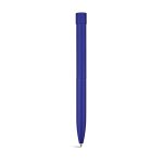 Recycled aluminium pen with magnetic push button and black ink navy-blue colour rear view