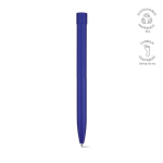 Recycled aluminium pen with magnetic push button and black ink navy-blue colour