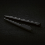 Recycled aluminium pen with magnetic push button and black ink ambient view