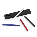 Recycled aluminium pen with magnetic push button and black ink