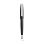 Recycled aluminium pen with twist mechanism and black ink black colour front view