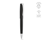 Recycled aluminium pen with twist mechanism and black ink black colour