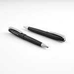 Recycled aluminium pen with twist mechanism and black ink black colour second view