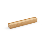 Bamboo and recycled stainless steel pen with blue ink nib