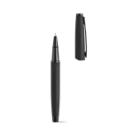 Recycled stainless steel pen with lacquered finish and black ink black colour second view