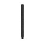 Recycled stainless steel pen with lacquered finish and black ink black colour rear view