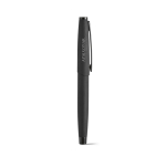 Recycled stainless steel pen with lacquered finish and black ink black colour