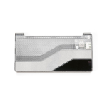 Recycled plastic power bank with LED display 10,000 mAh black colour front view
