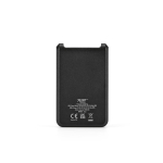 Recycled plastic power bank with fast charging 6,000 mAh black colour rear view