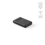 Recycled plastic power bank with fast charging 6,000 mAh black colour