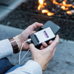 Recycled plastic power bank with fast charging 6,000 mAh black colour
