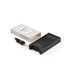 Recycled plastic power bank with fast charging 6,000 mAh black colour