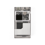 Recycled plastic power bank with LED display 20,000 mAh black colour front view