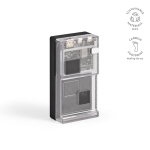 Recycled plastic power bank with LED display 20,000 mAh black colour