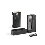 Recycled plastic power bank with LED display 20,000 mAh black colour