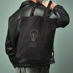 Bag recycled cotton and RPET, 220 g/m2 black colour