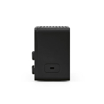 Recycled plastic wireless speaker with LCD screen 15W black colour third view
