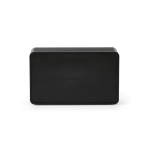 Recycled plastic wireless speaker with LCD screen 15W black colour rear view