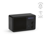 Recycled plastic wireless speaker with LCD screen 15W black colour