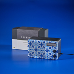 Recycled plastic wireless speaker with LCD screen 15W black colour second view