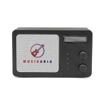 Recycled plastic wireless speaker with LCD screen 15W black colour