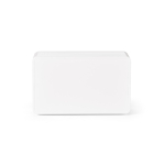 Recycled plastic wireless speaker with LCD screen 15W white colour rear view