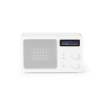 Recycled plastic wireless speaker with LCD screen 15W white colour front view