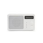 Recycled plastic wireless speaker with LCD screen 15W white colour