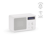 Recycled plastic wireless speaker with LCD screen 15W white colour