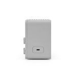 Recycled plastic wireless speaker with LCD screen 15W silver colour third view