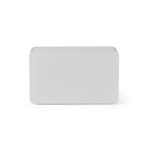 Recycled plastic wireless speaker with LCD screen 15W silver colour rear view