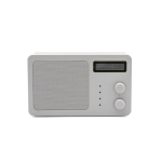 Recycled plastic wireless speaker with LCD screen 15W silver colour