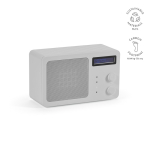 Recycled plastic wireless speaker with LCD screen 15W silver colour